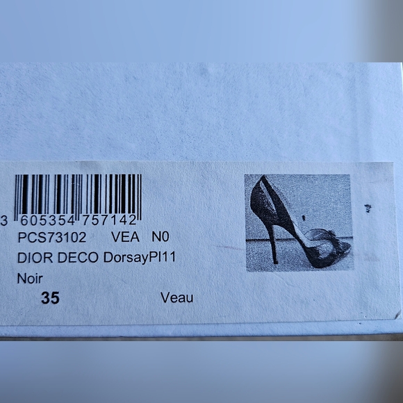 Dior Deco D'orsay Black Open Toe Satin/Suede Heels Sz 35 - Picture 8 of 8